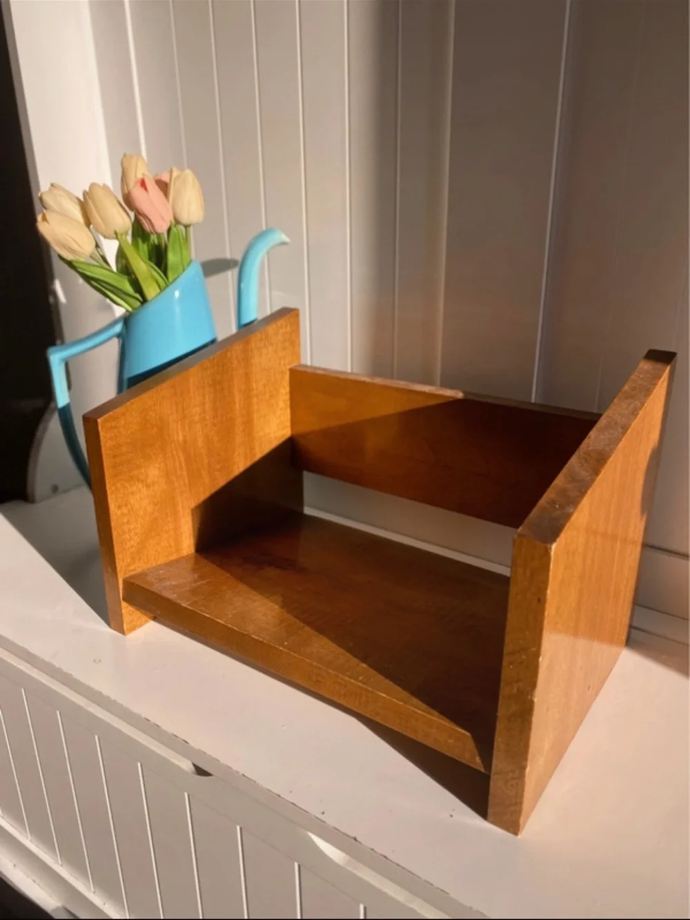Gorgeous Vintage Mid-Century Wooden Cook Book Shelf MCM